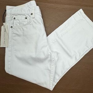 Rag & Bone New York White Nolita Marilyn Crop Hi-Rise Denim Jeans Size 25